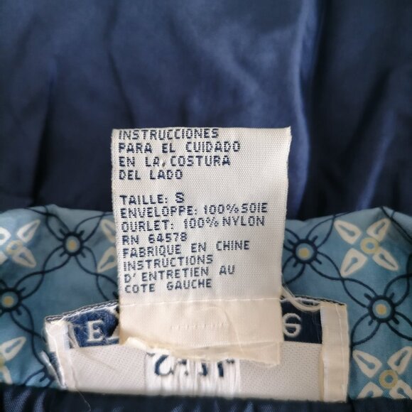 Silk Exchange Women's Blue Floral Drop Shoulder Tie-Waist Full Zip Jacket Size S - Picture 8 of 10